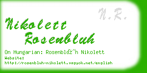 nikolett rosenbluh business card